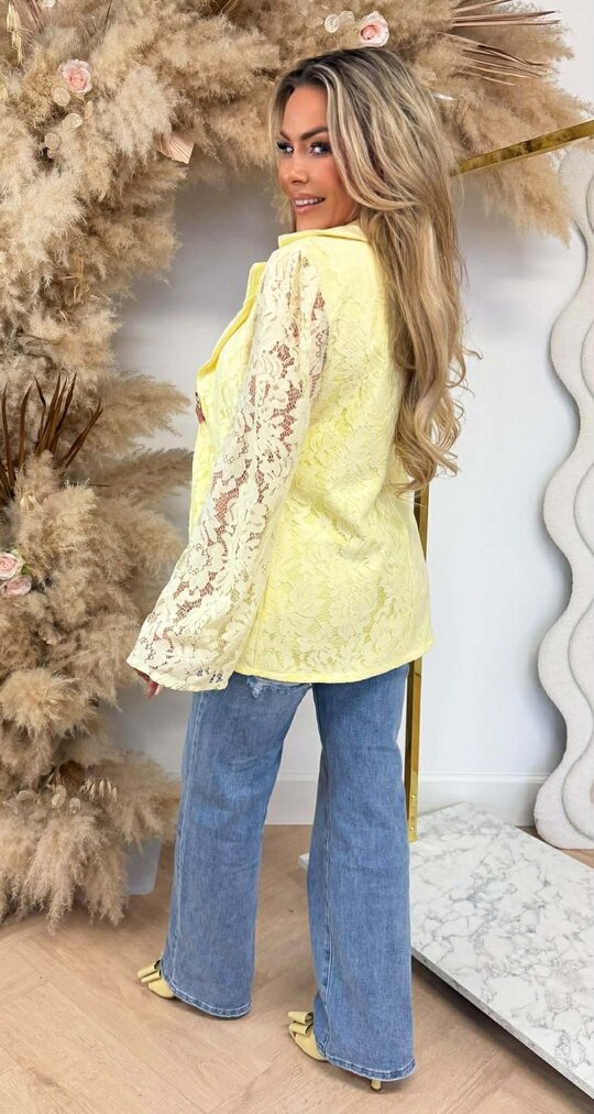 VAJEN LACE BLAZER BUTTERYELLOW