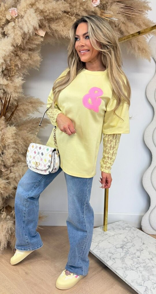 BKLYN & NY LACE TEE YELLOW