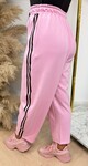 STRIPE JOGGER BALLON FIT PANTS PINK