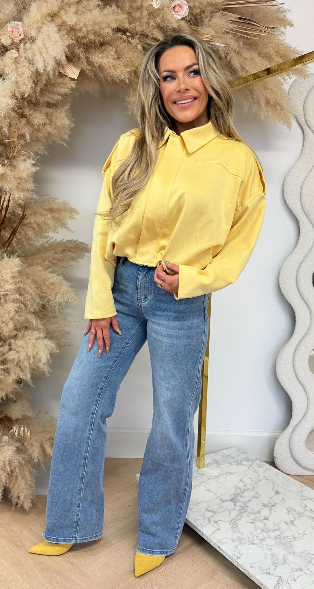 ROSIE SUEDE BOMBERJACKET YELLOW