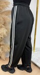 STRIPE JOGGER BALLON FIT PANTS BLACK