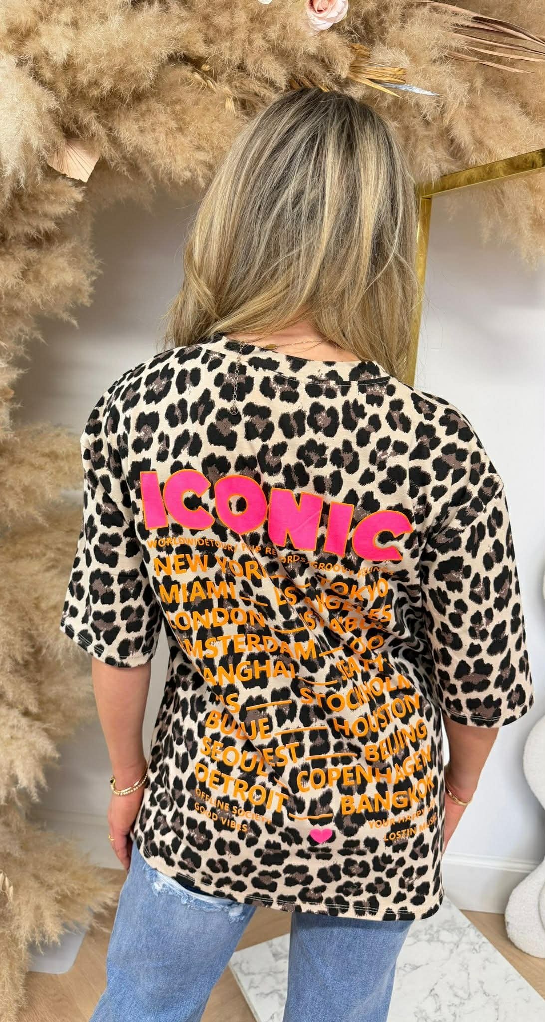 ICONIC OVERSIZED LEOPARD SHIRT 2665 BEIGE
