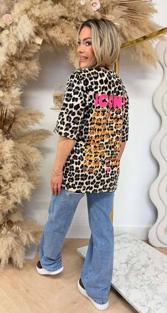ICONIC OVERSIZED LEOPARD SHIRT 2665 BEIGE