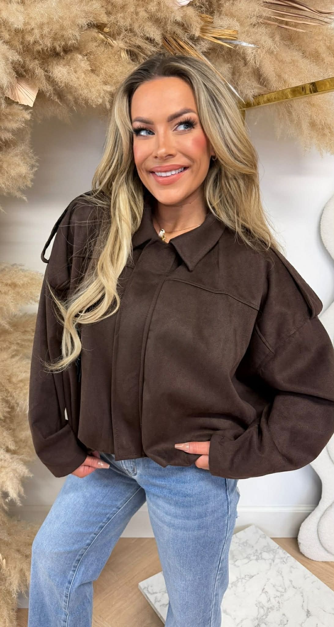 ROSIE SUEDE BOMBERJACKET CHOCO