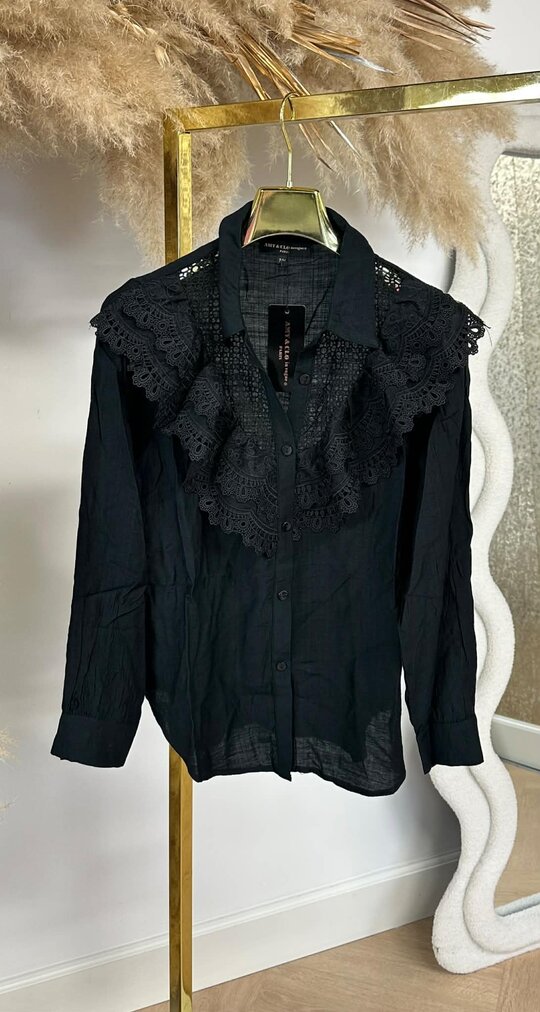 BRODERIE BLOUSE 3539 BLACK