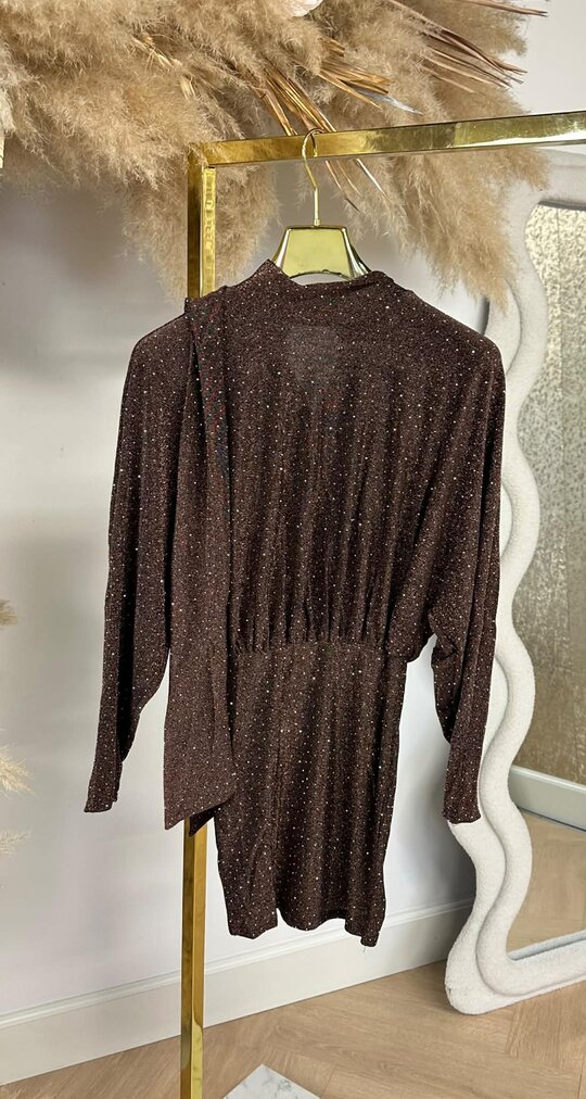 GLITTER LUS DRESS 26136 CHOCO
