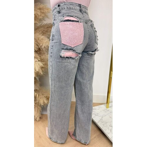 BESTSELLER GLITTER POCKET JEANS 1961 GREY