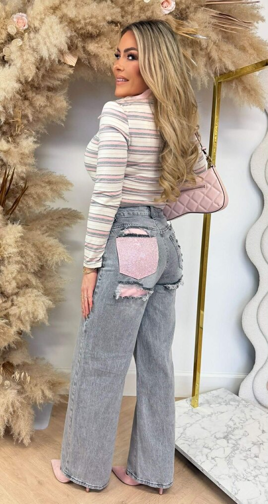 STRIPE KRAAG BODY PINK