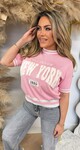 NEW YORK KNIT TEE SH629 PINK NEW YORK KNIT TEE SH629 PINK