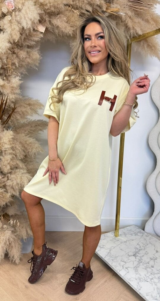 H LONG TEE  DRESS BUTTERYELLOW