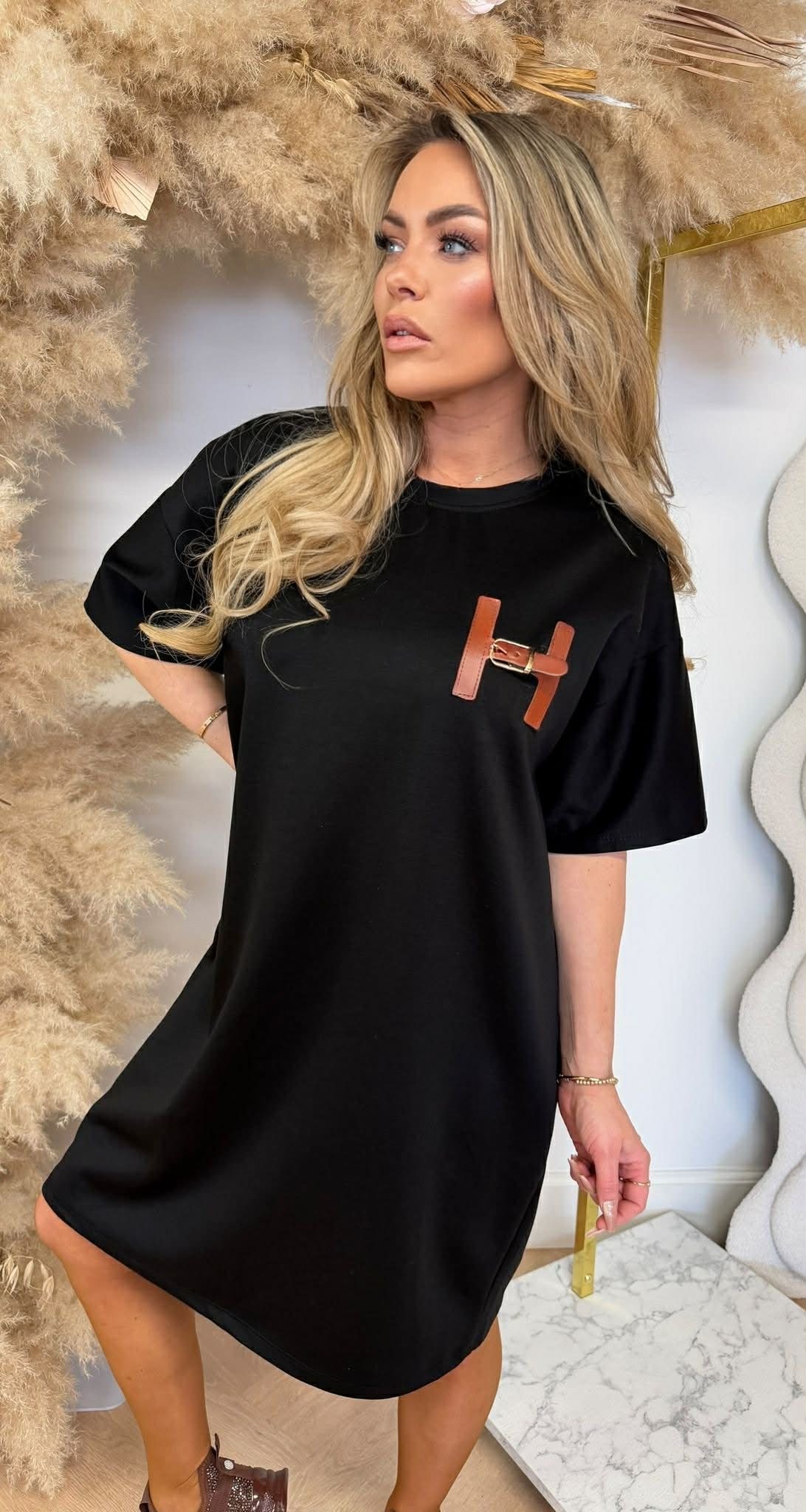 H LONG TEE BLACK