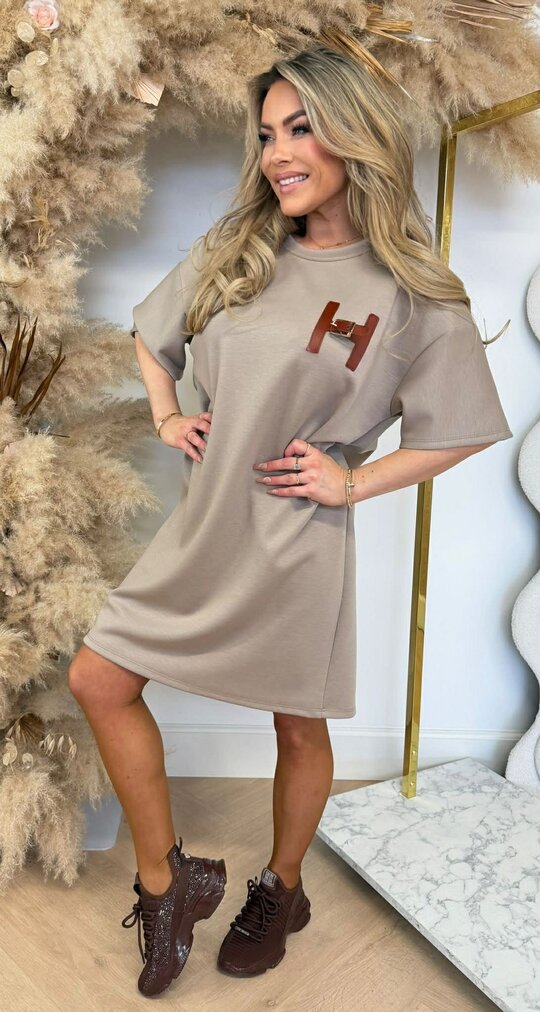 H LONG TEE TAUPE