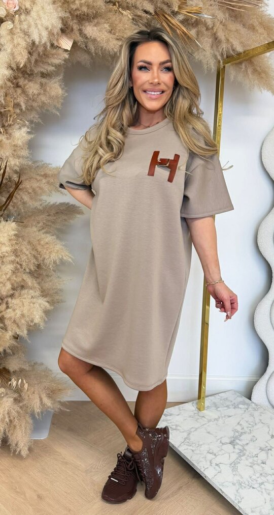 H LONG TEE TAUPE