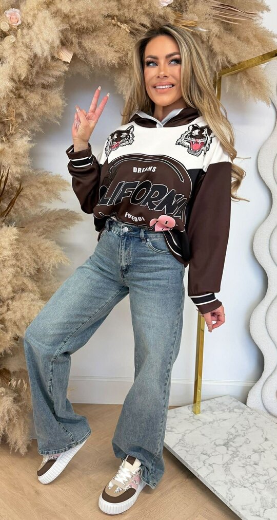 TIGER DREAMS HOODIE CHOCO