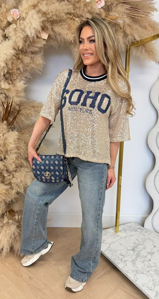 SEQUIN SOHO SHIRT BLACK