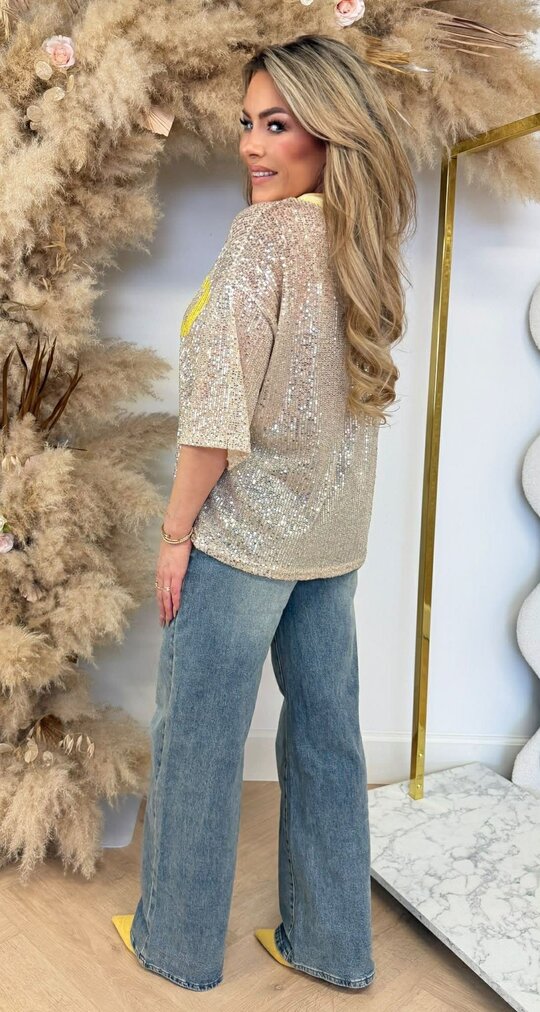 SEQUIN SOHO SHIRT YELLOW