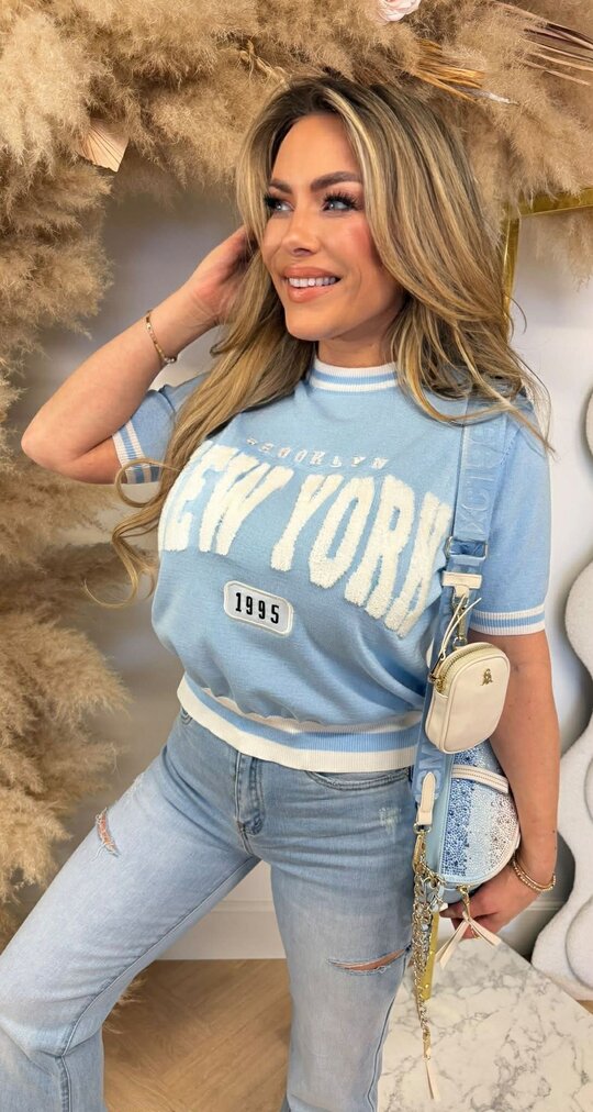 NEW YORK KNIT TEE SH629 BLUE NEW YORK KNIT TEE SH629 BLUE