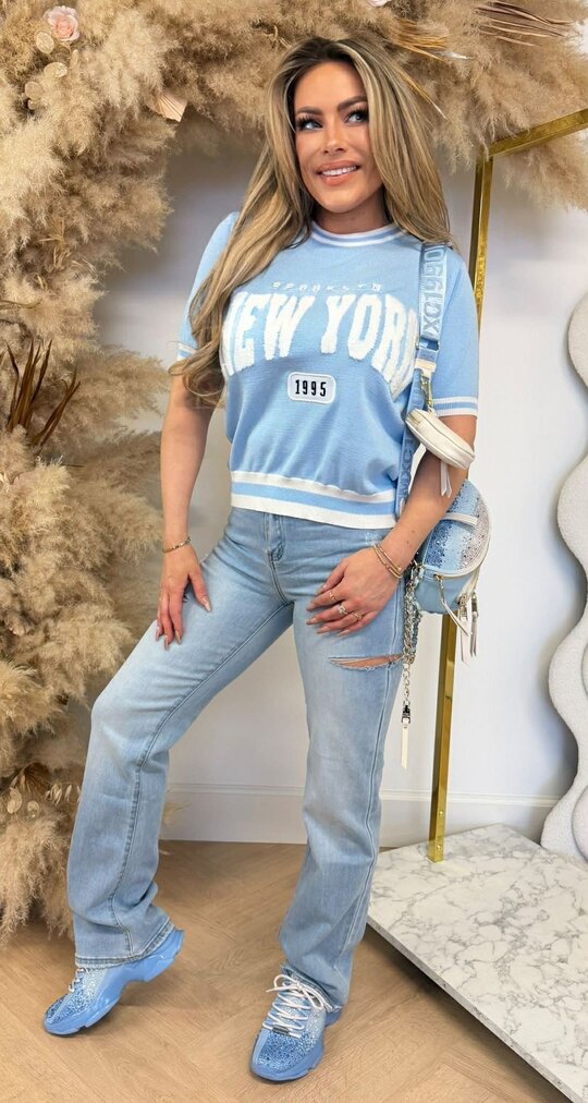 NEW YORK KNIT TEE SH629 BLUE NEW YORK KNIT TEE SH629 BLUE