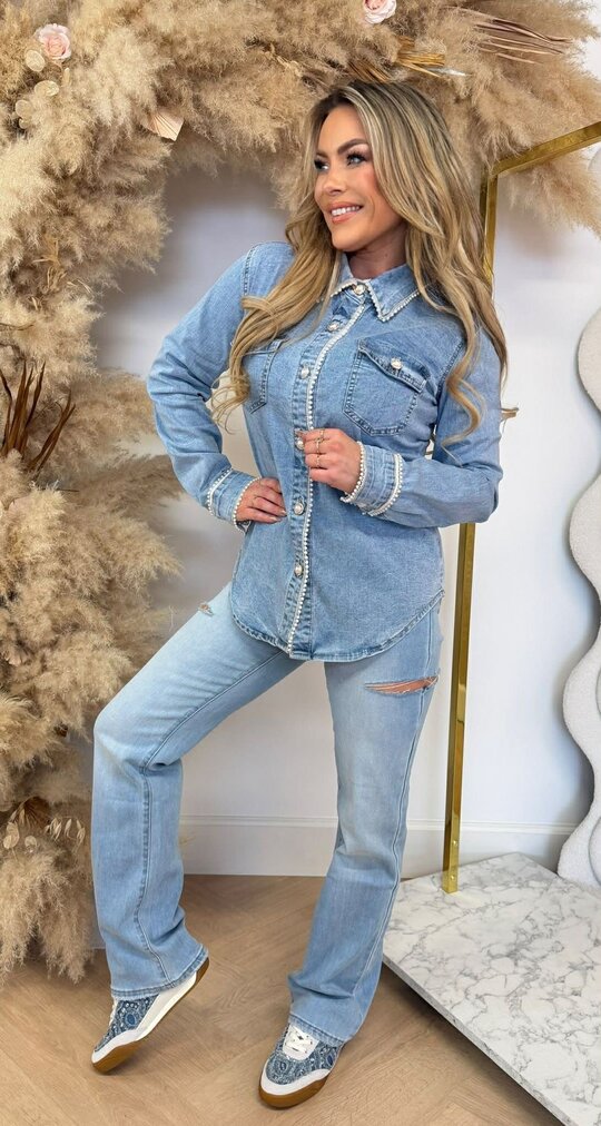 PEARLY DENIM BLOUSE 6035 DENIMBLUE