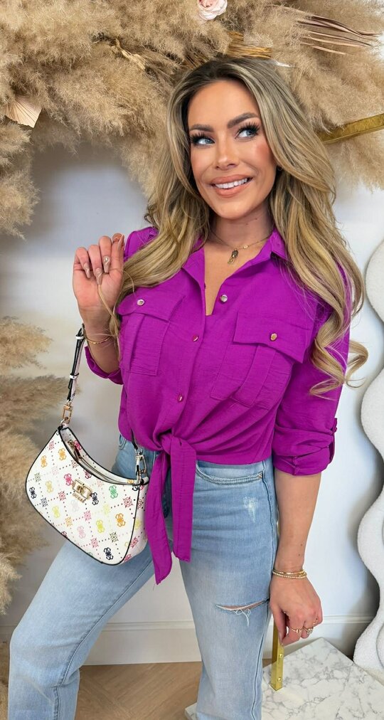 LARIS KNOOP BLOUSE AUBERGINE