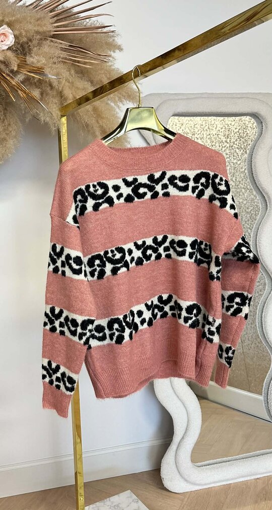 LEOPARD SWEAT 381274 OLDPINK