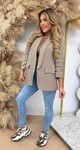 BRIANNA CROPPED MOUW BLAZER TAUPE