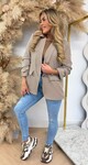 BRIANNA CROPPED MOUW BLAZER TAUPE