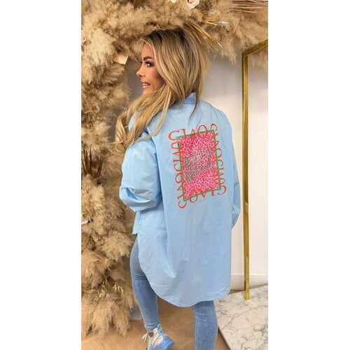 CIAO BELLA OVERSIZED BLOUSE BLUE