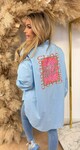CIAO BELLA OVERSIZED BLOUSE BLUE