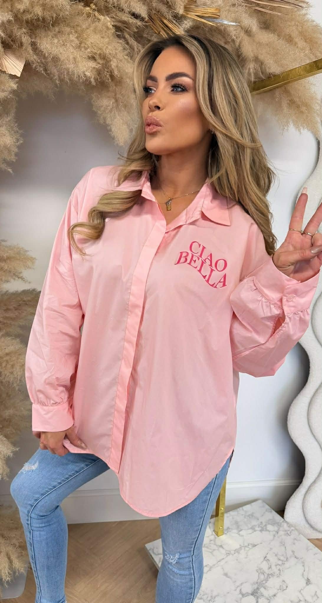 CIAO BELLA OVERSIZED BLOUSE PINK