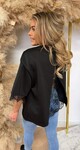 SPLIT BACK LACE TEE BLACK