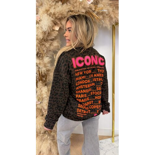 LEOPARD ICONIC SWEATER CHOCO