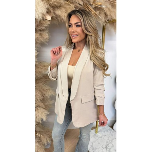 BRIANNA CROPPED MOUW BLAZER BEIGE