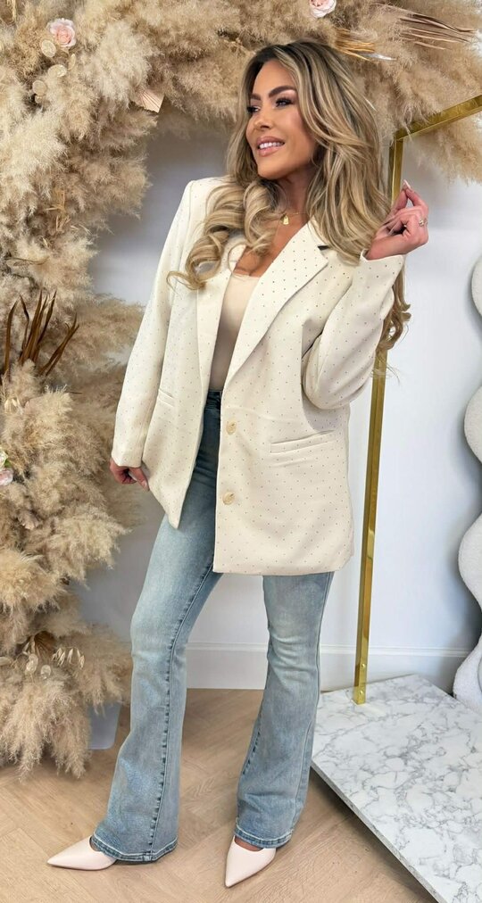 GLITTER BLAZER TC02 BEIGE