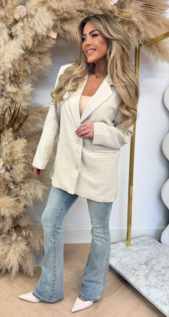 GLITTER BLAZER TC02 BEIGE