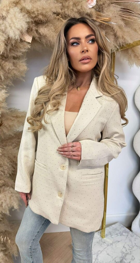 GLITTER BLAZER TC02 BEIGE