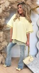 SPLIT BACK LACE TEE YELLOW