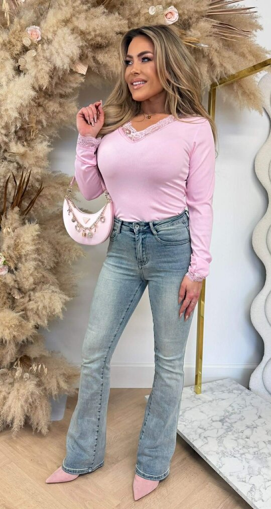 LACE V BASIC TOP 11896 PINK