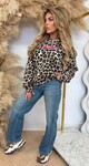 LEOPARD ICONIC SWEATER  BEIGE