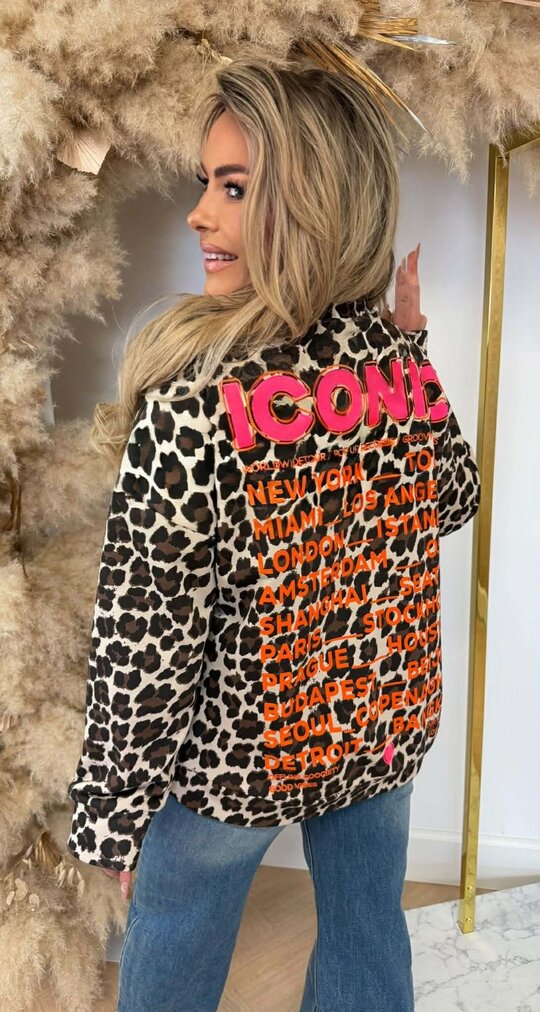 LEOPARD ICONIC SWEATER  BEIGE