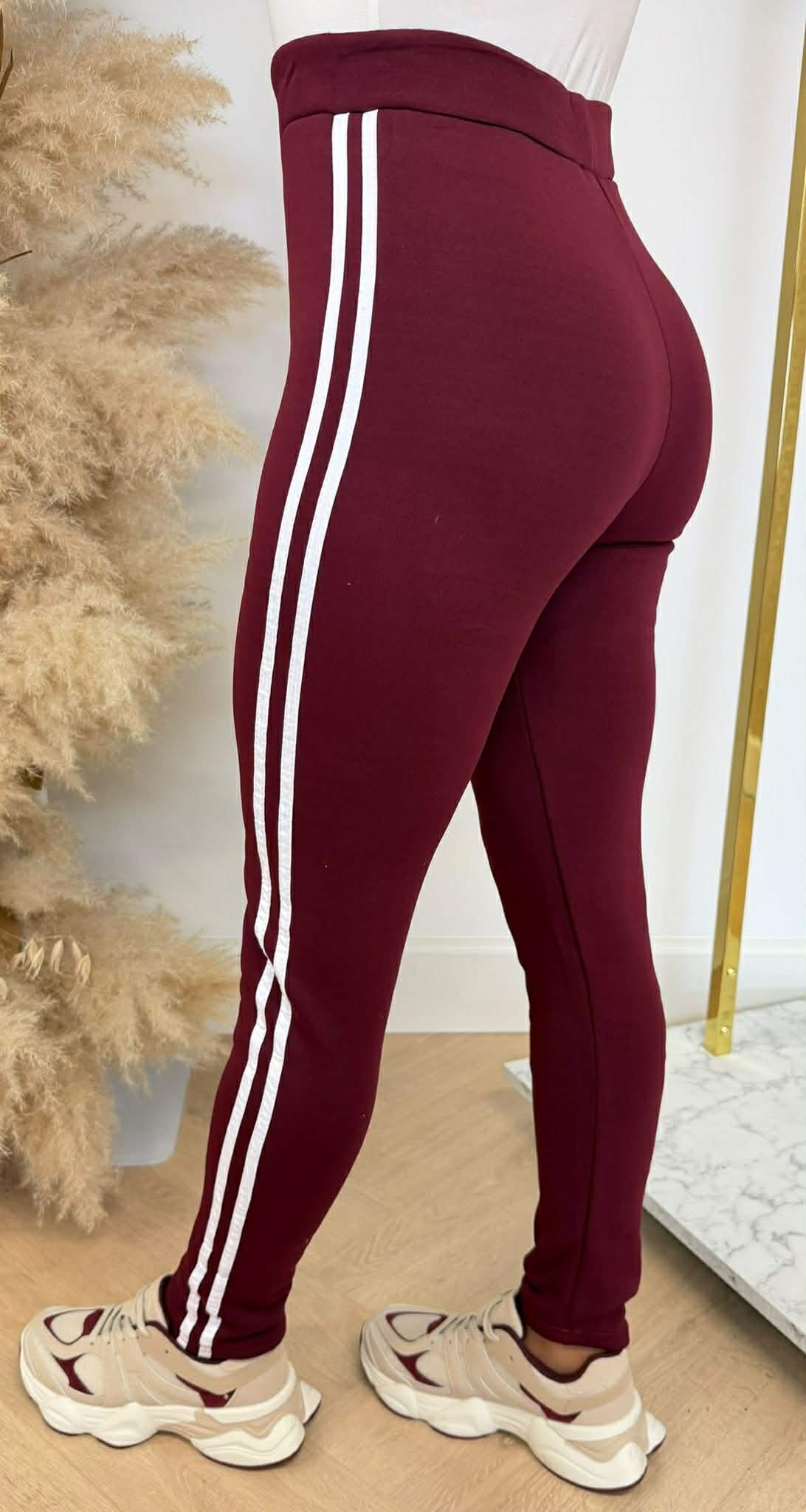 SUPER SOFT STRIPE LEGGING 1152/305 BORDEAUX