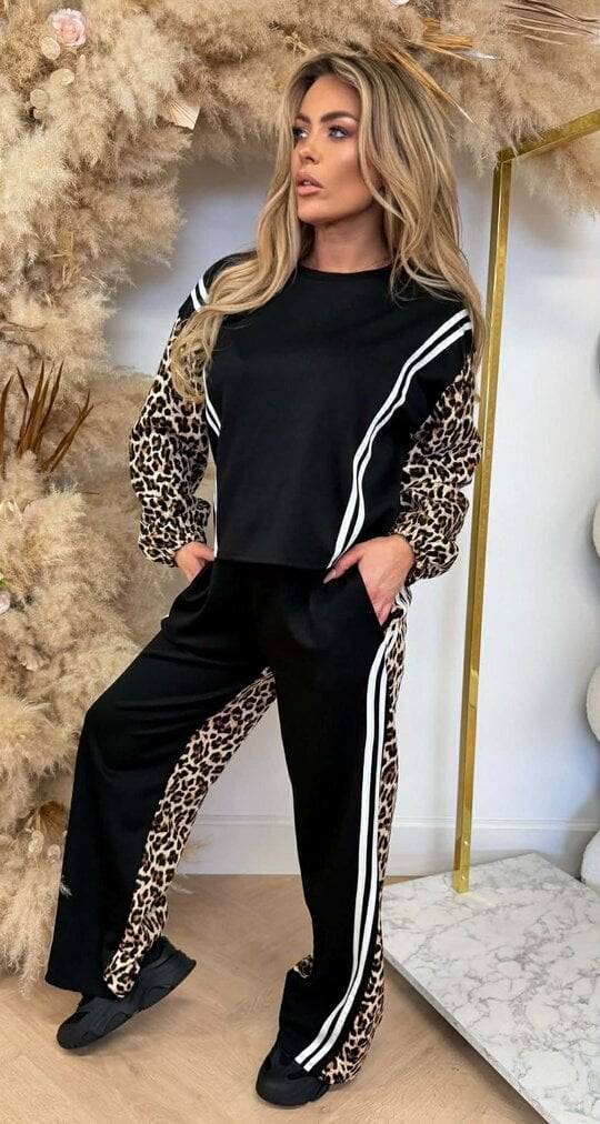 ROMY LEO STRIPE SET BLACK