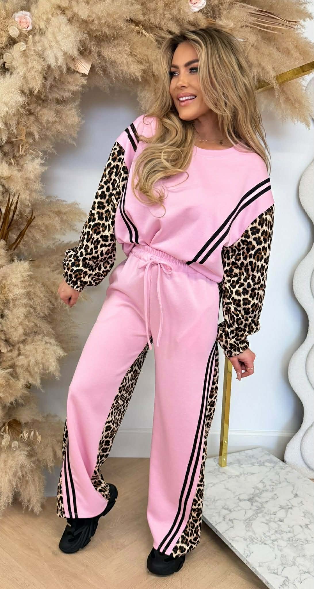 ROMY LEO STRIPE SET PINK