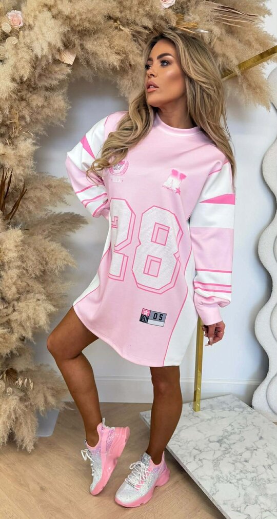 USA 28 OVERSIZED LONG TEE PINK USA 28 OVERSIZED LONG TEE PINK