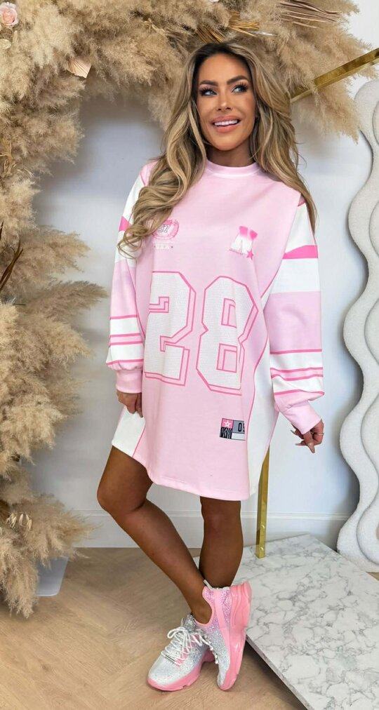 USA 28 OVERSIZED LONG TEE PINK USA 28 OVERSIZED LONG TEE PINK