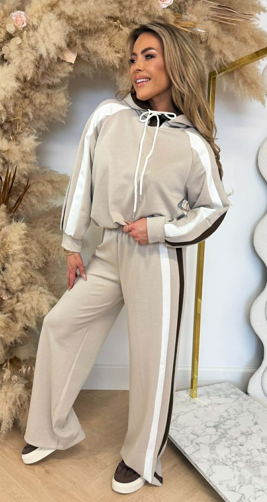 MAXIME STRIPE SET BEIGE