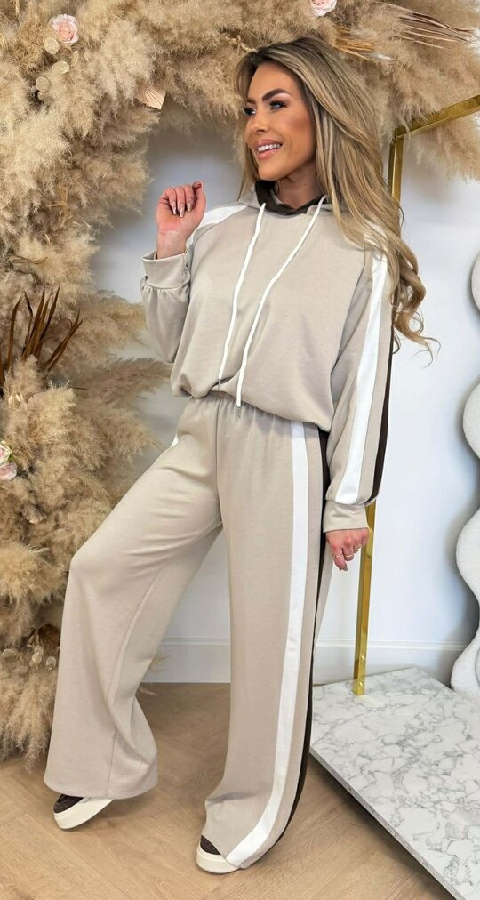 MAXIME STRIPE SET BEIGE