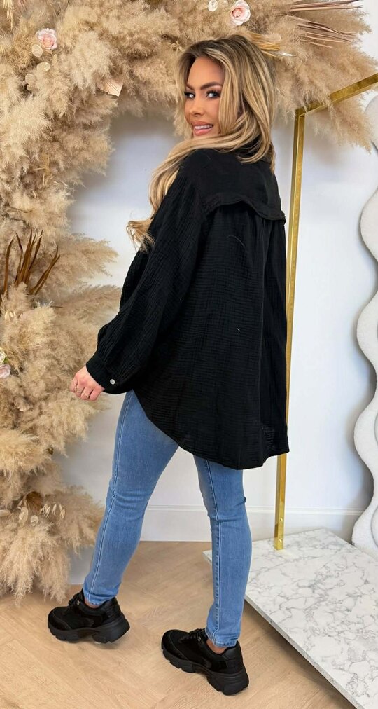 COTTON BLOUSE BLACK