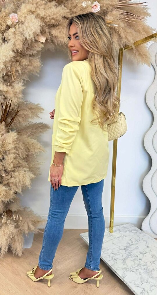 BRIANNA CROPPED MOUW BLAZER YELLOW