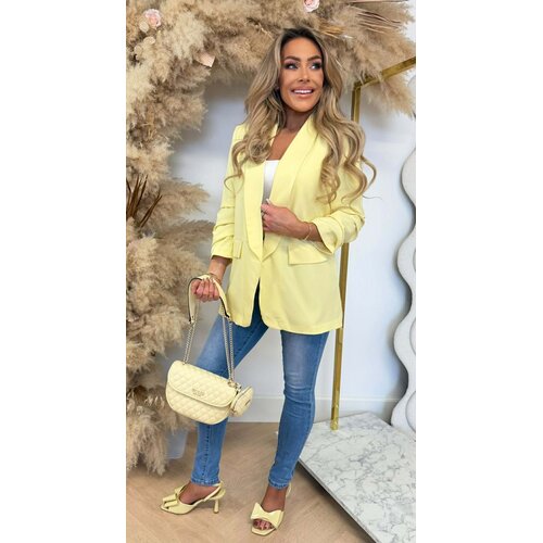 BRIANNA CROPPED MOUW BLAZER YELLOW